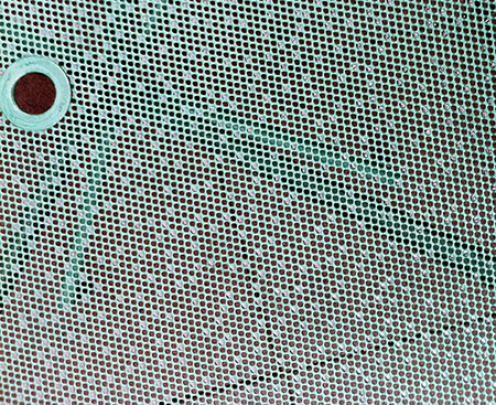 patio table with a pattern of embedded raindrops