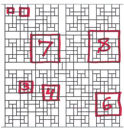 Squares in toothpick graph
