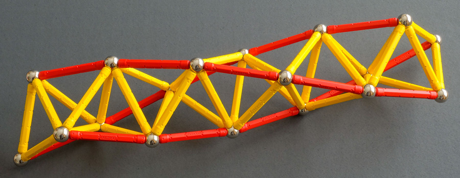 Geomags model of a tetrahelix