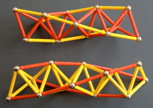 left-handed and right-handed tetrahelices