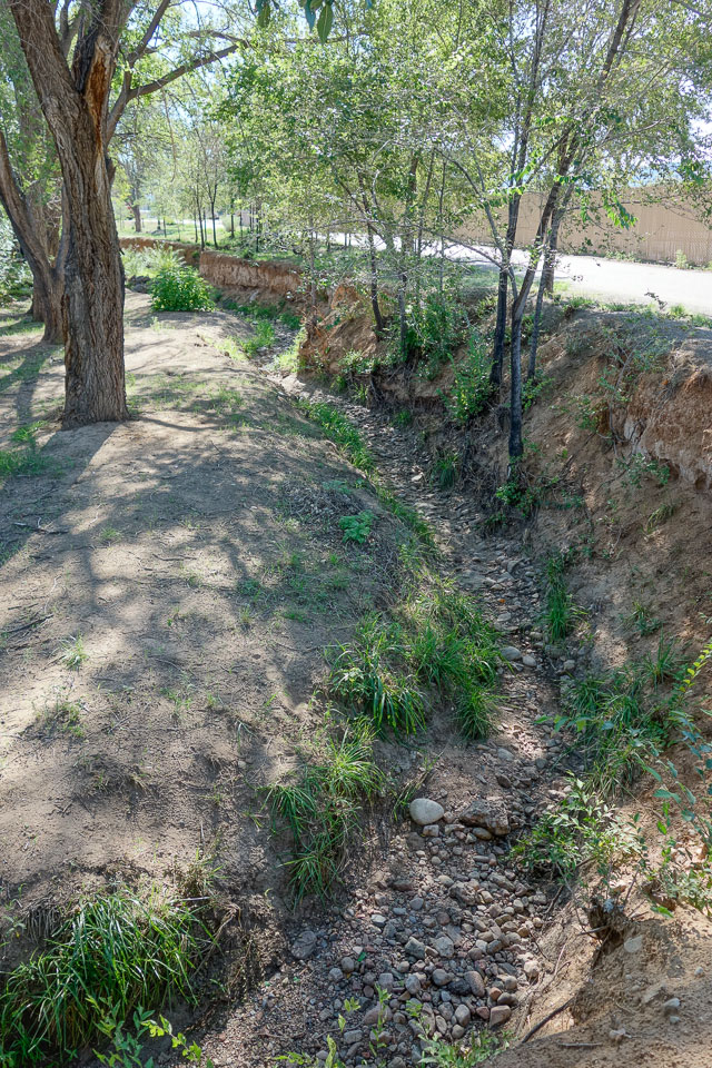 The Acequia Madre de Santa Fe, near the rail yards and the School for the Deaf