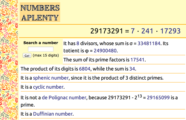 NumbersAplenty screen